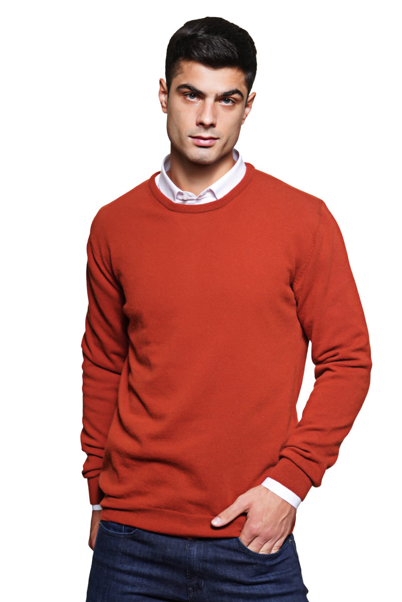 Muški džemper od vune sa okruglim izrezom