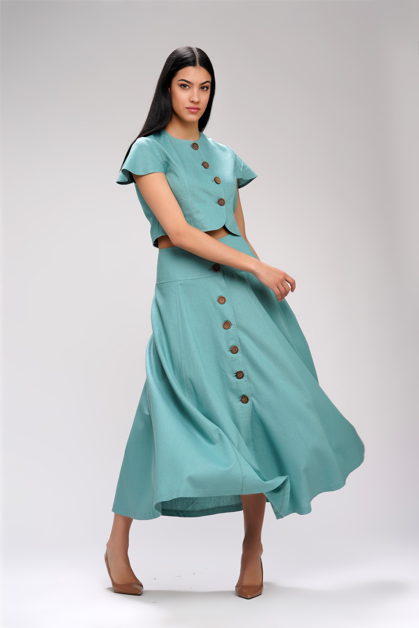 Tirkizni komplet od lana