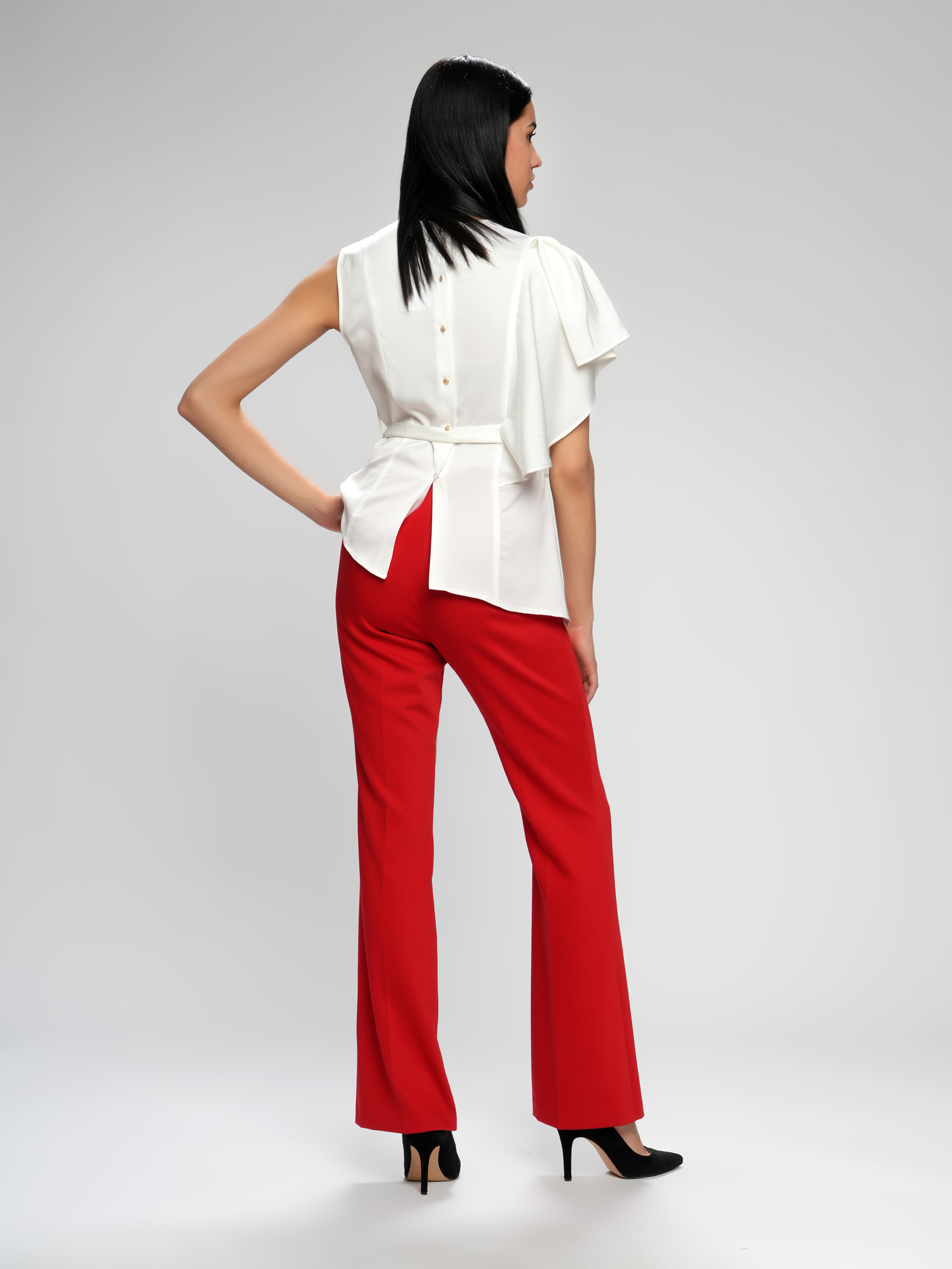 Ženska bluza od satena asimetrična