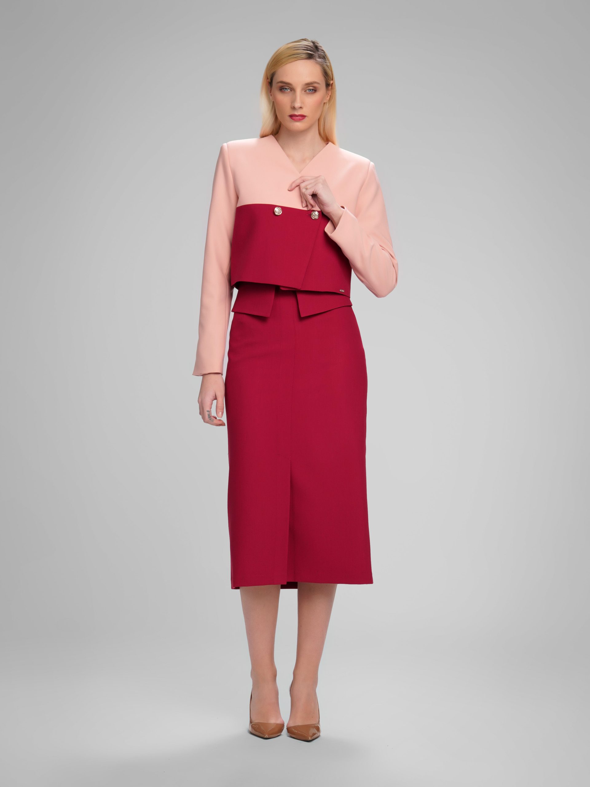 Ženski dvobojan komplet bordo