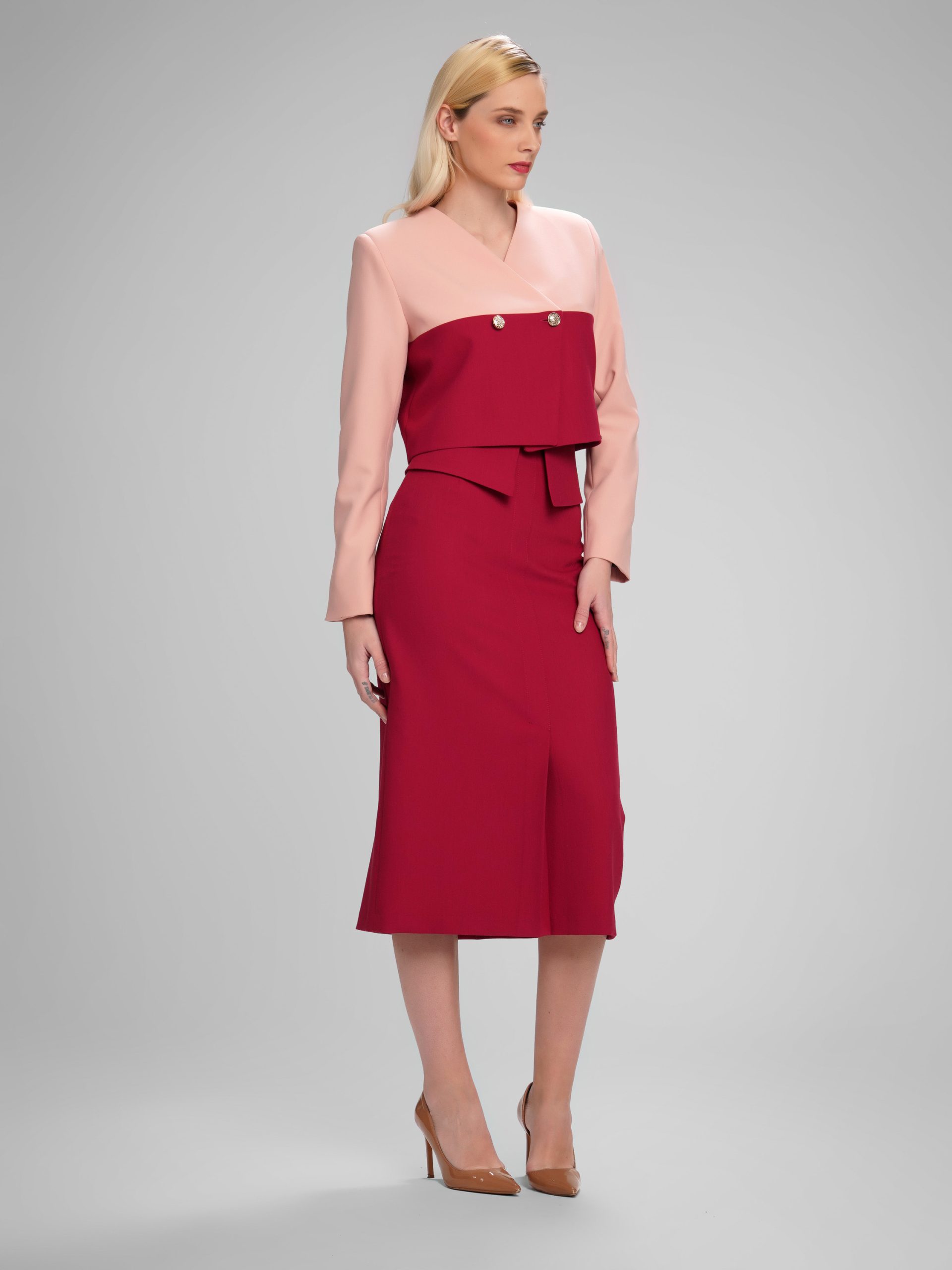 Ženski dvobojan komplet bordo