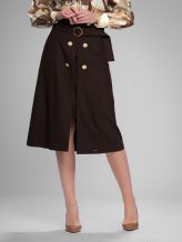 Suknja midi drap i braon